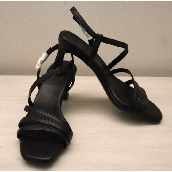 Naturalizer I9063S1001 Women Sz 7W Black PU Leather Galaxy Strappy Sandals - Picture 11 of 12